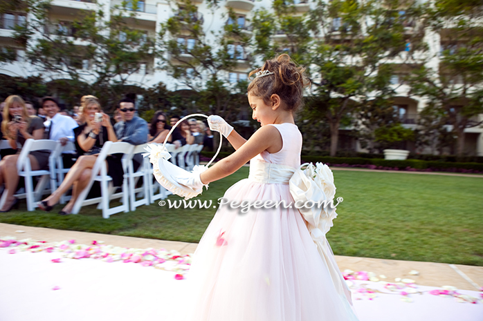 Flower girl dress of The Year - Style 402 in Ballet Pink and Bisque