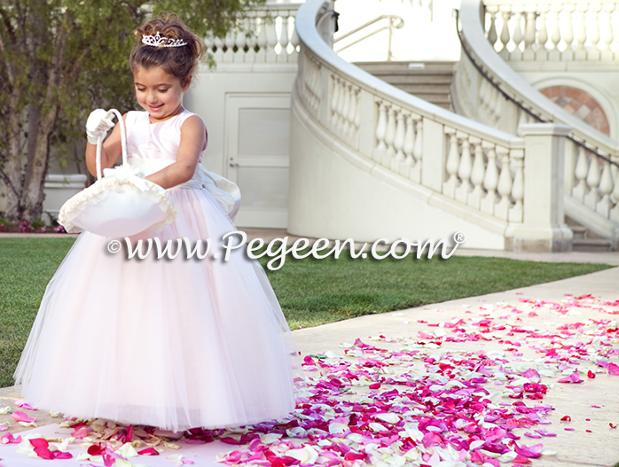 Flower girl dress of The Year - Style 402 in Ballet Pink and Bisque