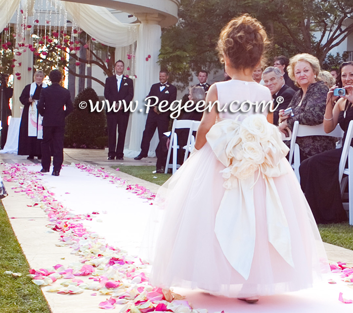 Flower girl dress of The Year - Style 402 in Ballet Pink and Bisque