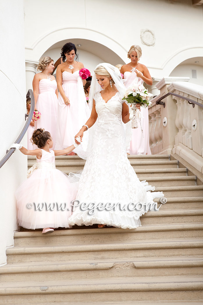 Flower girl dress of the year - Flower girl dresses of the year  Style 402 - Degas Style Tulle Flower Girl Dress in Ballet Pink and Bisque or Ivory by Pegeen.com