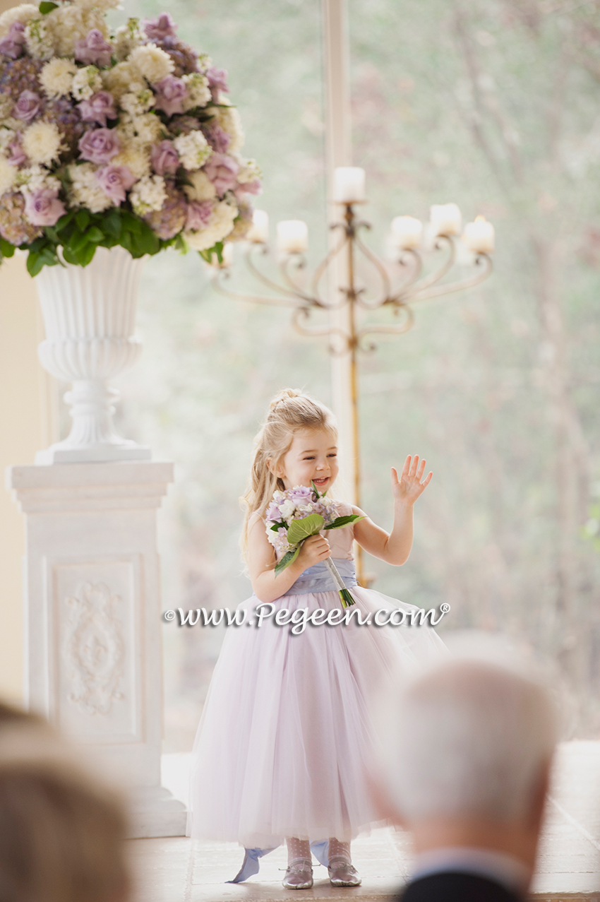 Couture Tulle Flower Girl Dress Style 402 Shown Below In Wisteria and Lavender