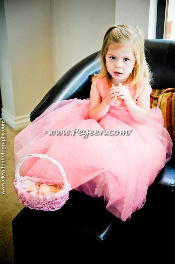 2012 Flower Girl Dress Runner Up in various shades of coral