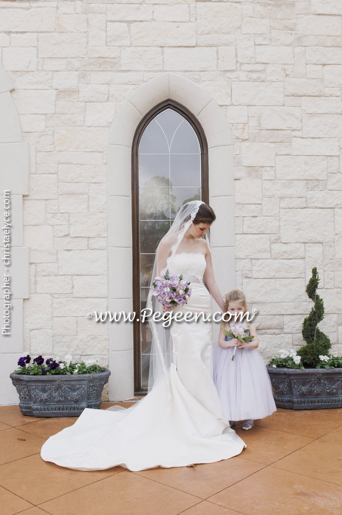 2012 Flower Girl Dress of The Year in Wisteria and Lavender Tulle and Silk Pegeen Couture Style 402