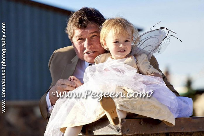 2012 Flower Girl Dress Honorable Mention in Tan and Red | Pegeen