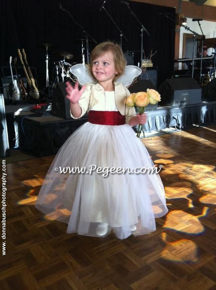 2012 Flower Girl Dress Honorable Mention in Tan and Red | Pegeen