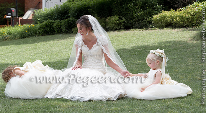 Flower Girl Dresses/Southern Wedding of the Year 2014 in New Ivory