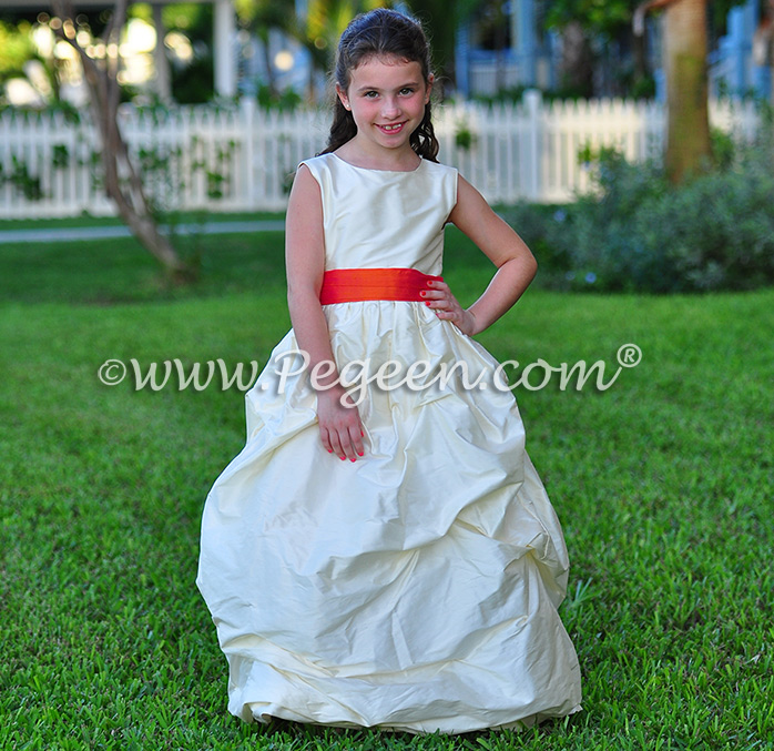 Flower Girl Dresses/Island Wedding of the Year 2014 in Mango Orange and Hot Boing Pink Flower Girl Dresses/Island Wedding of the Year 2014 in Mango Orange and Hot Boing Pink - Pegeen Couture 403