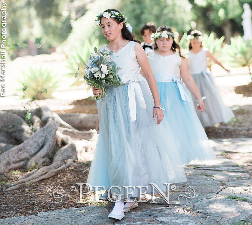 Blue and Gray flower girl dresses of the year